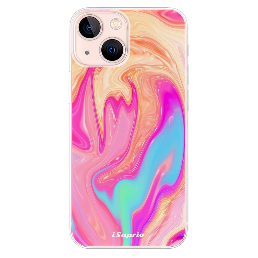 Odolné silikónové puzdro iSaprio - Orange Liquid - iPhone 13 mini