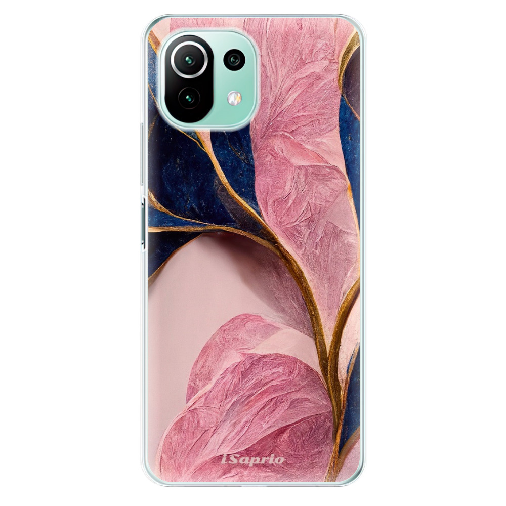 Odolné silikónové puzdro iSaprio - Pink Blue Leaves - Xiaomi Mi 11 Lite