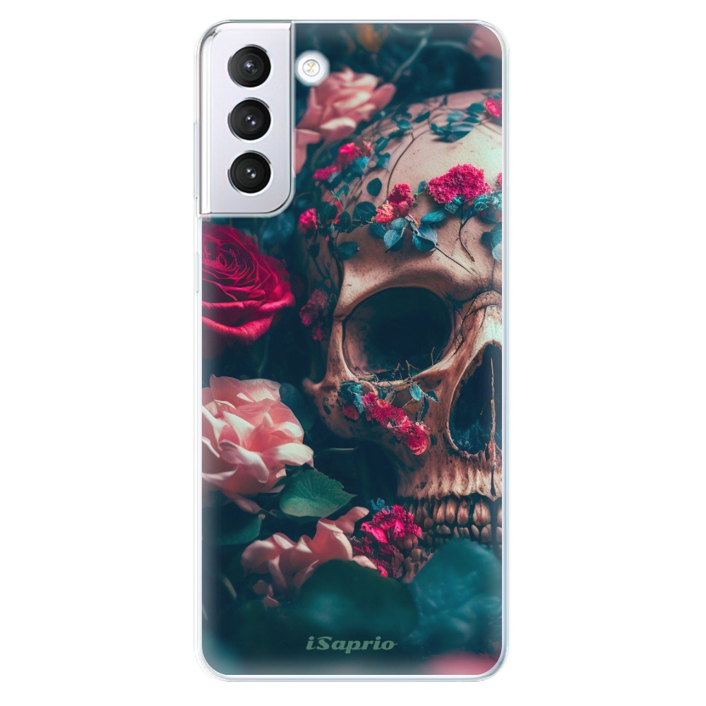 Odolné silikónové puzdro iSaprio - Skull in Roses - Samsung Galaxy S21+