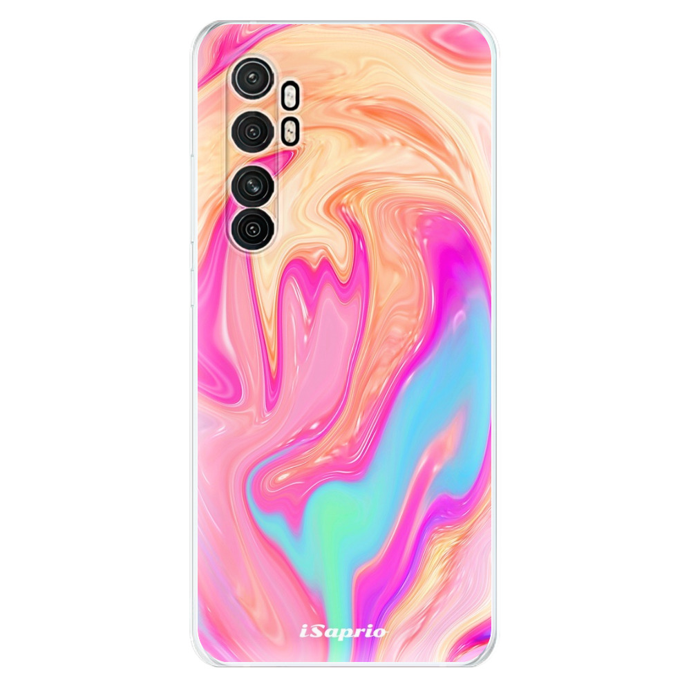 Odolné silikónové puzdro iSaprio - Orange Liquid - Xiaomi Mi Note 10 Lite