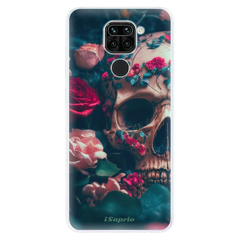 Odolné silikónové puzdro iSaprio - Skull in Roses - Xiaomi Redmi Note 9
