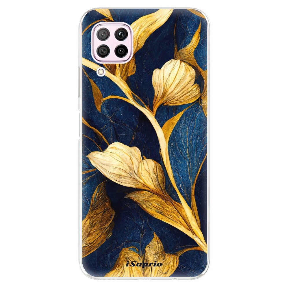 Odolné silikónové puzdro iSaprio - Gold Leaves - Huawei P40 Lite