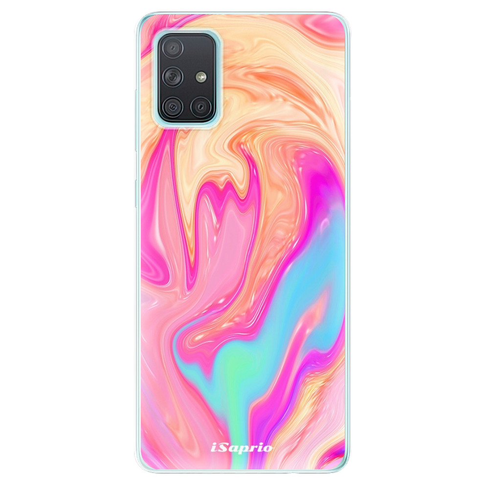 Odolné silikónové puzdro iSaprio - Orange Liquid - Samsung Galaxy A71