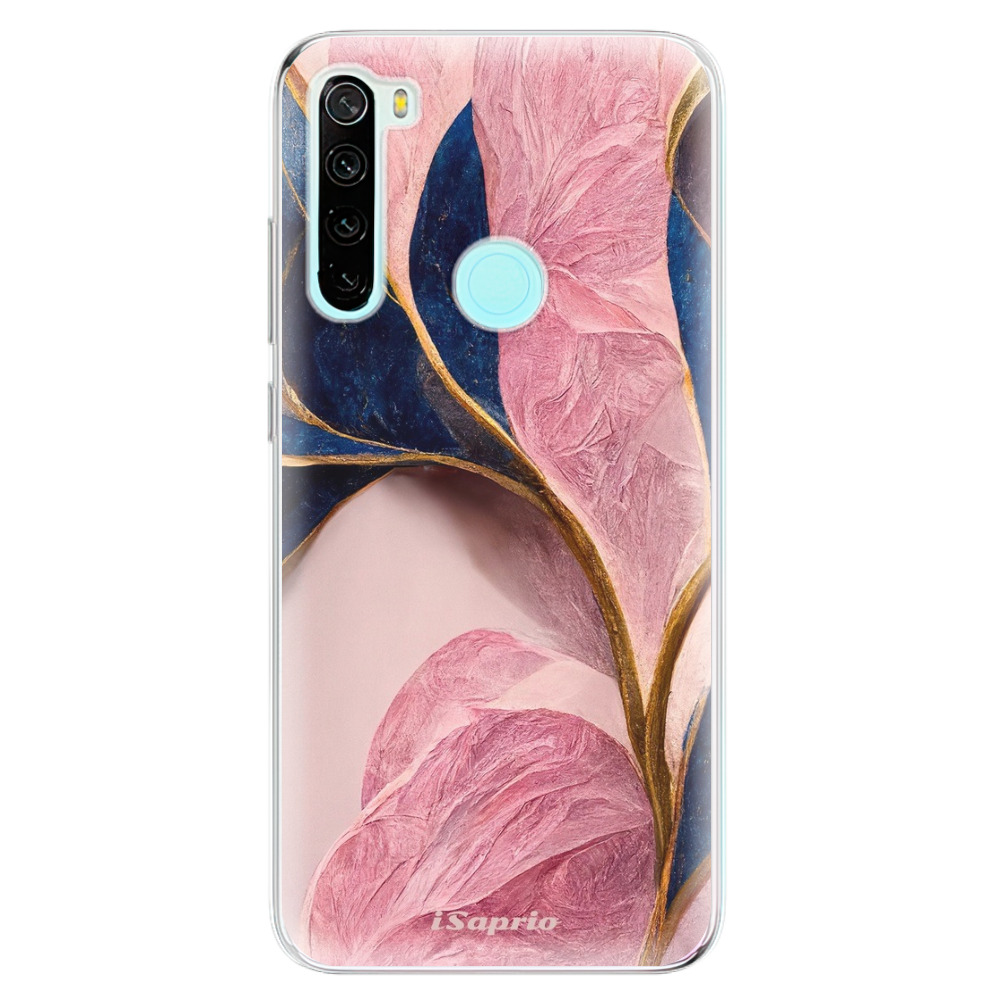 Odolné silikónové puzdro iSaprio - Pink Blue Leaves - Xiaomi Redmi Note 8