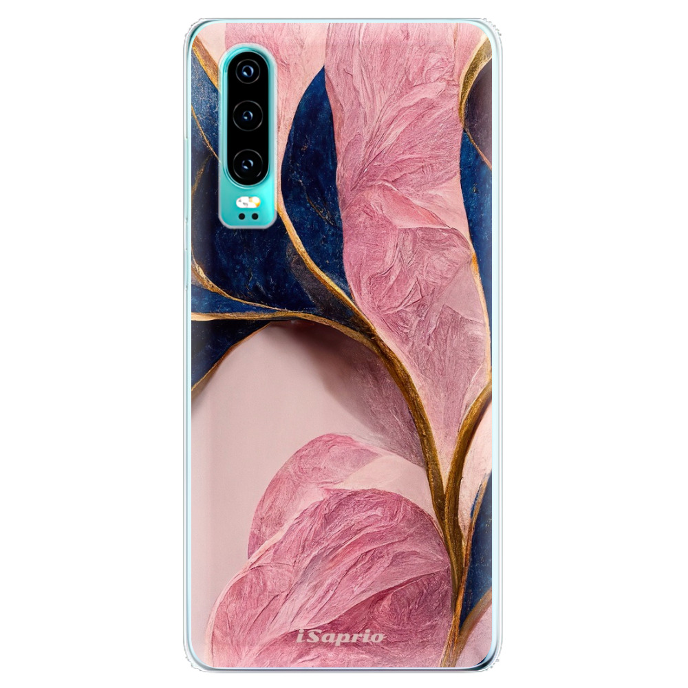 Odolné silikónové puzdro iSaprio - Pink Blue Leaves - Huawei P30