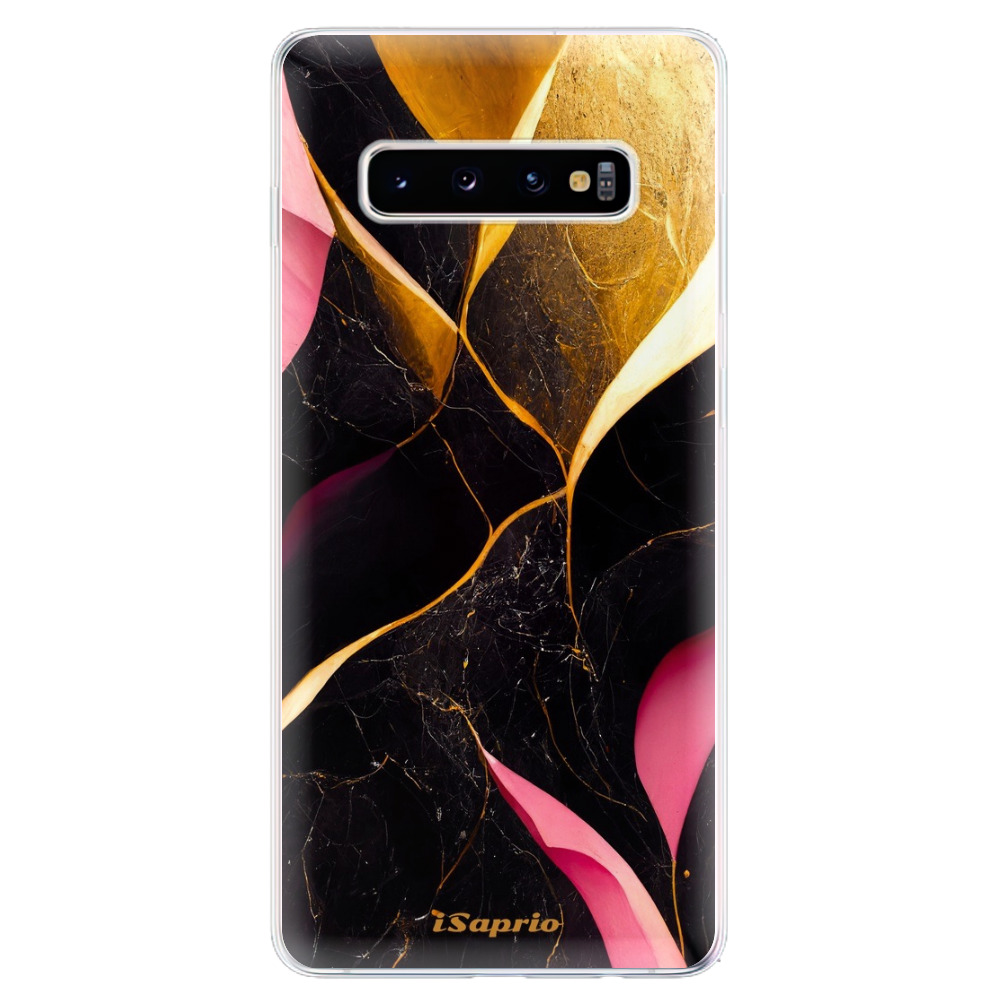 Odolné silikónové puzdro iSaprio - Gold Pink Marble - Samsung Galaxy S10+