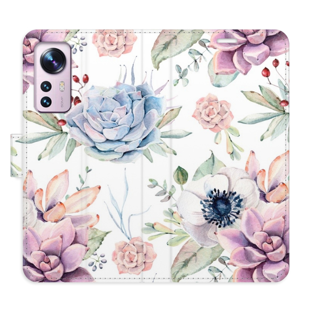 Flipové puzdro iSaprio - Succulents Pattern - Xiaomi 12 / 12X