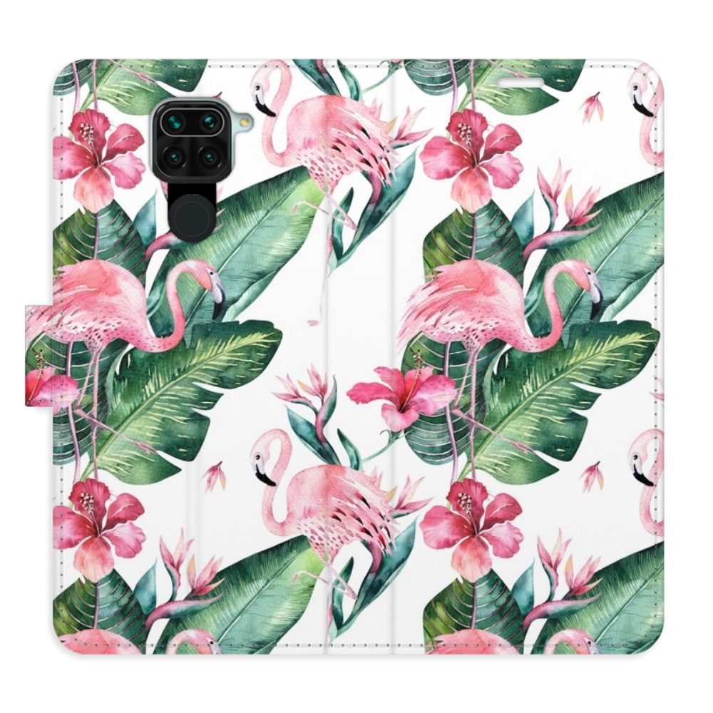 Flipové puzdro iSaprio - Flamingos Pattern - Xiaomi Redmi Note 9