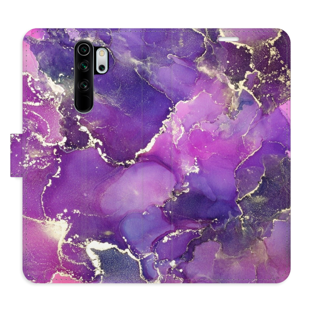 Flipové puzdro iSaprio - Purple Marble - Xiaomi Redmi Note 8 Pro