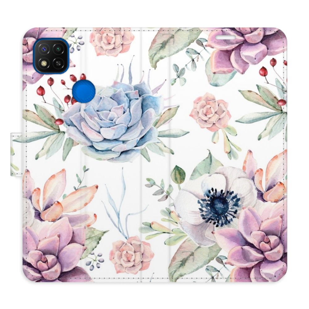 Flipové puzdro iSaprio - Succulents Pattern - Xiaomi Redmi 9C