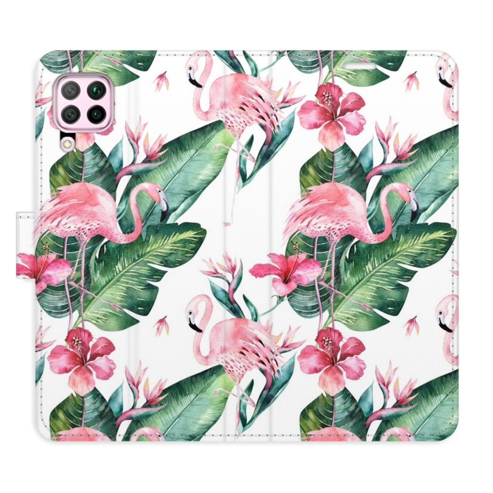 Flipové puzdro iSaprio - Flamingos Pattern - Huawei P40 Lite