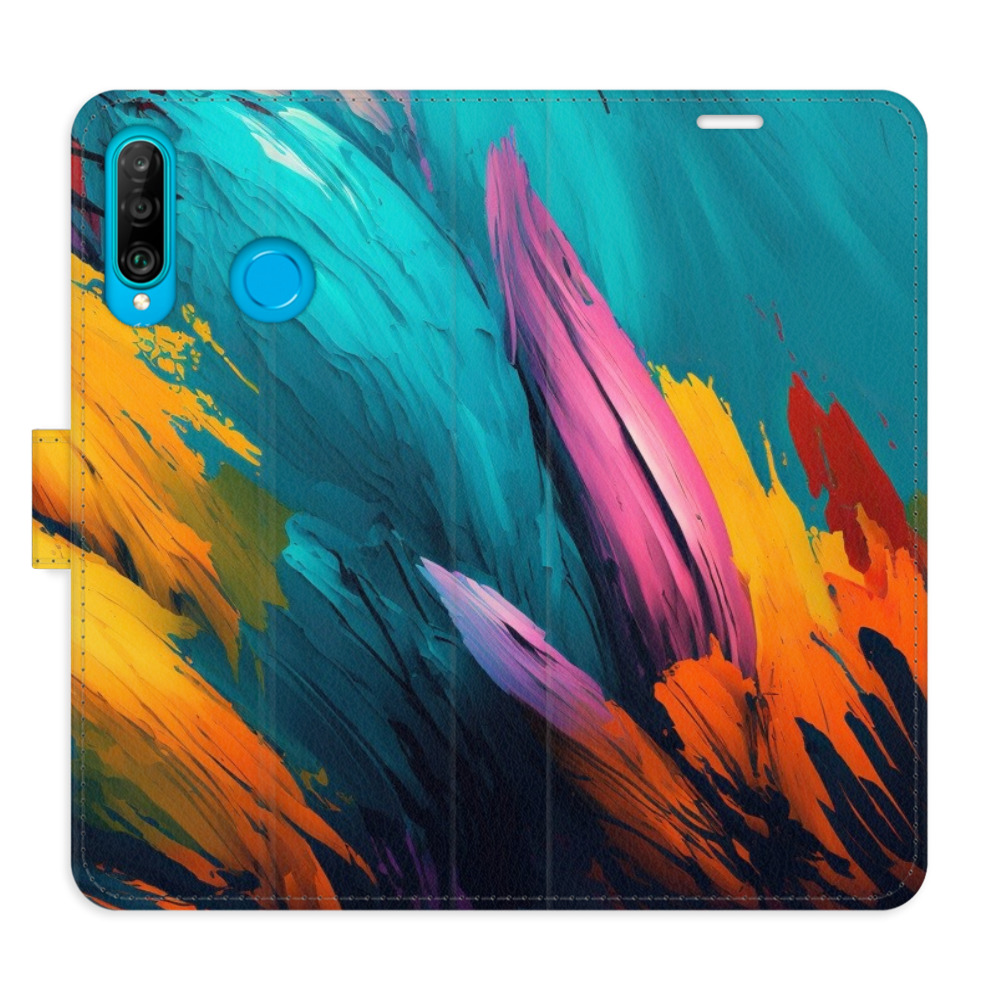 Flipové puzdro iSaprio - Orange Paint 02 - Huawei P30 Lite