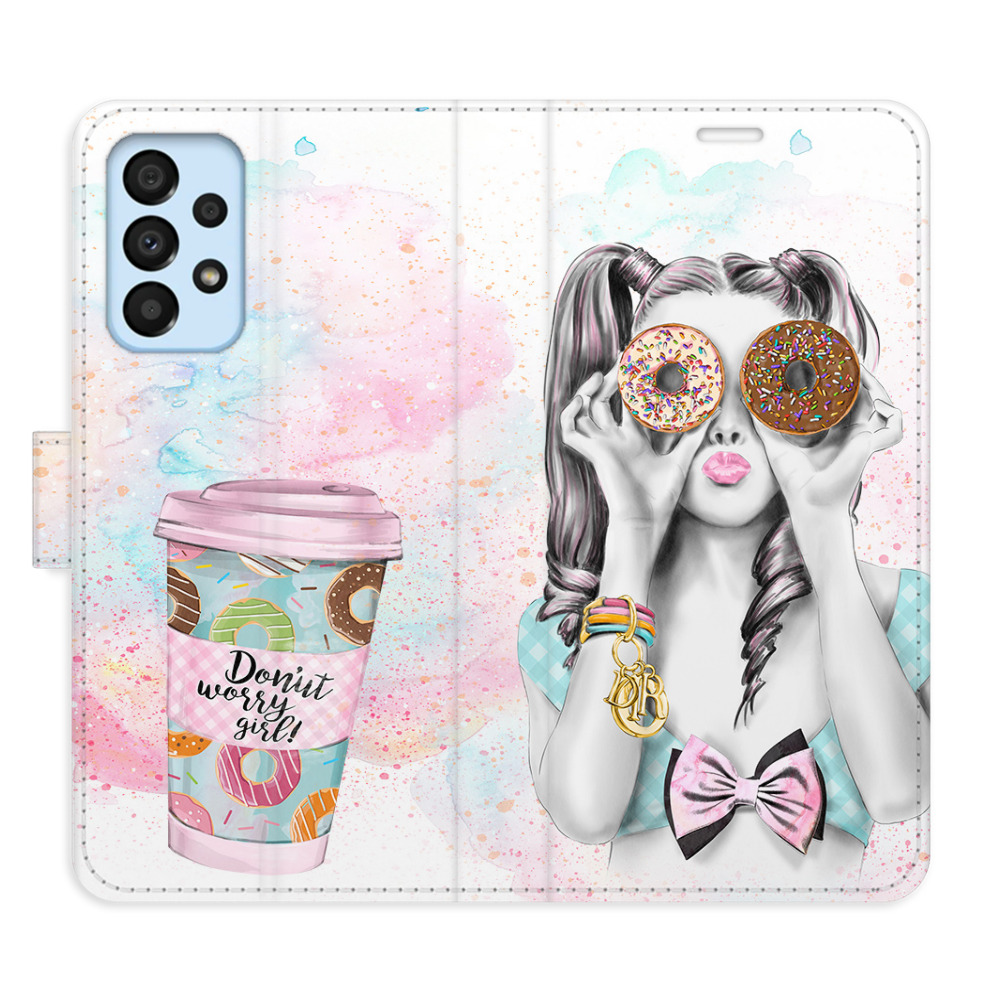Flipové puzdro iSaprio - Donut Worry Girl - Samsung Galaxy A33 5G