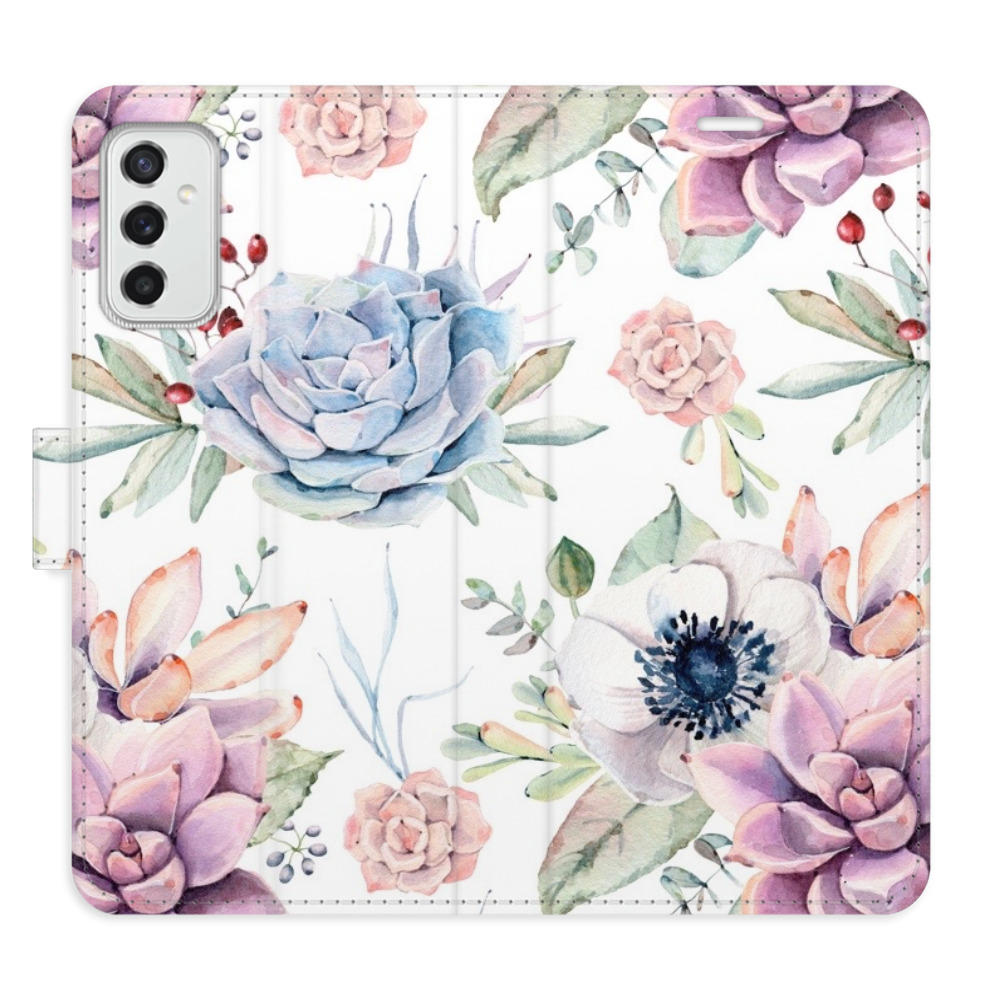 Flipové puzdro iSaprio - Succulents Pattern - Samsung Galaxy M52 5G