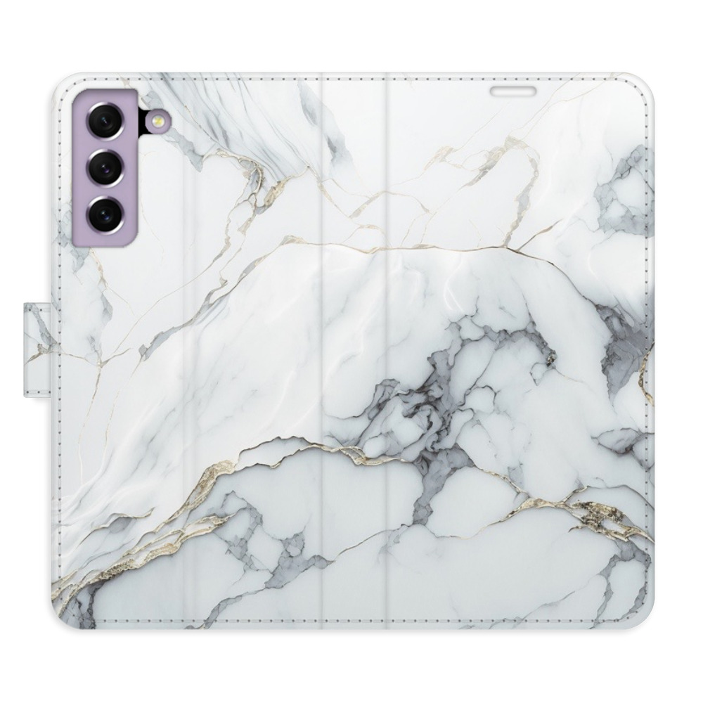 Flipové puzdro iSaprio - SilverMarble 15 - Samsung Galaxy S21 FE 5G
