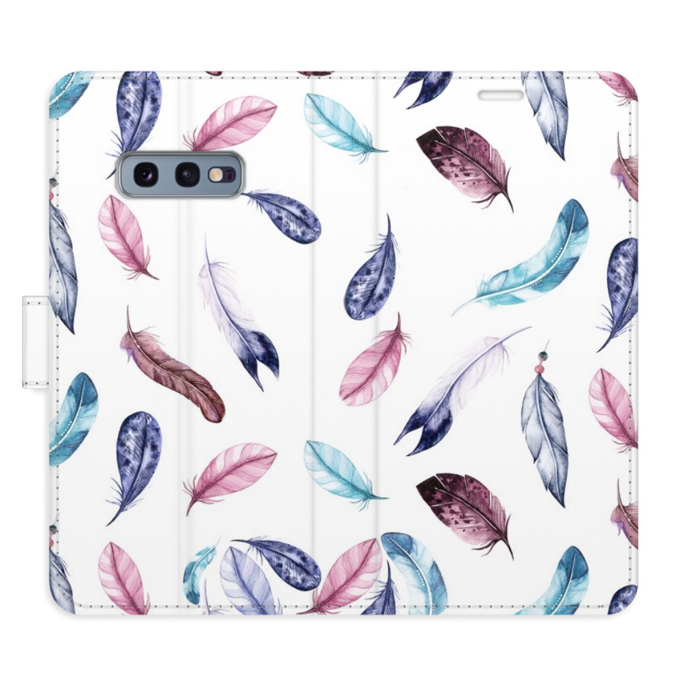 Flipové puzdro iSaprio - Colorful Feathers - Samsung Galaxy S10e