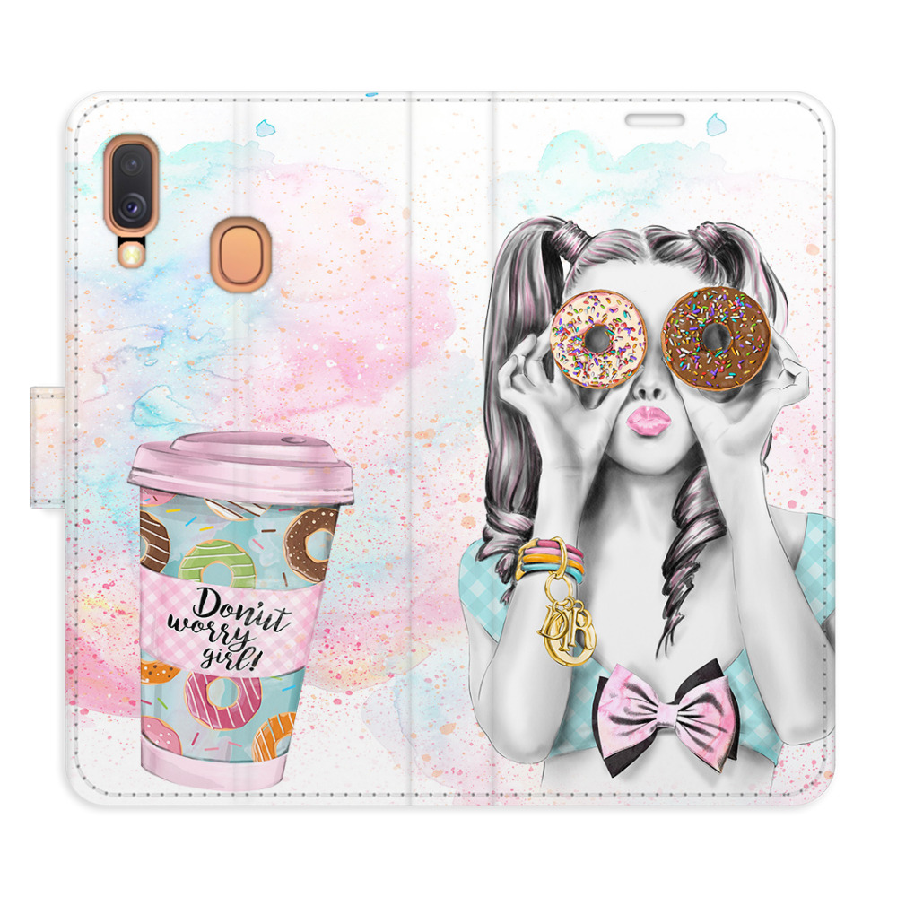 Flipové puzdro iSaprio - Donut Worry Girl - Samsung Galaxy A40