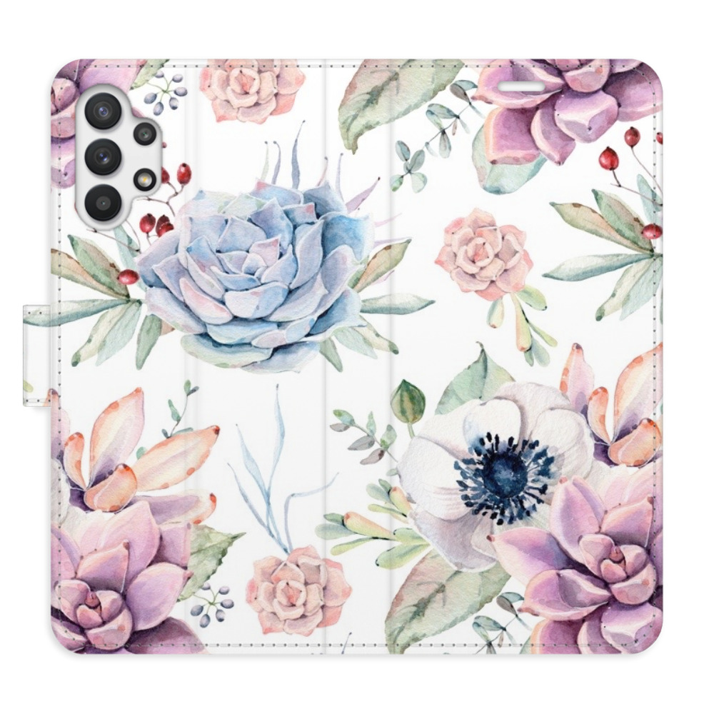 Flipové puzdro iSaprio - Succulents Pattern - Samsung Galaxy A32 5G
