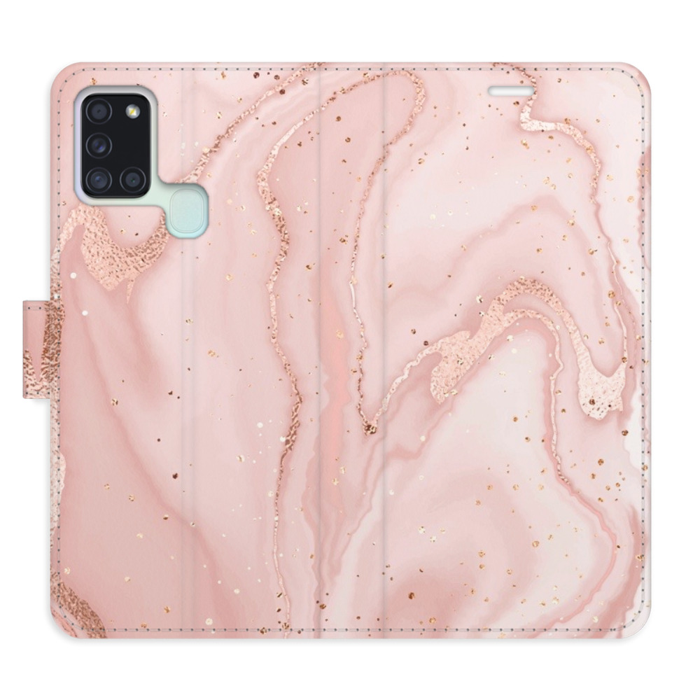 Flipové puzdro iSaprio - RoseGold Marble - Samsung Galaxy A21s