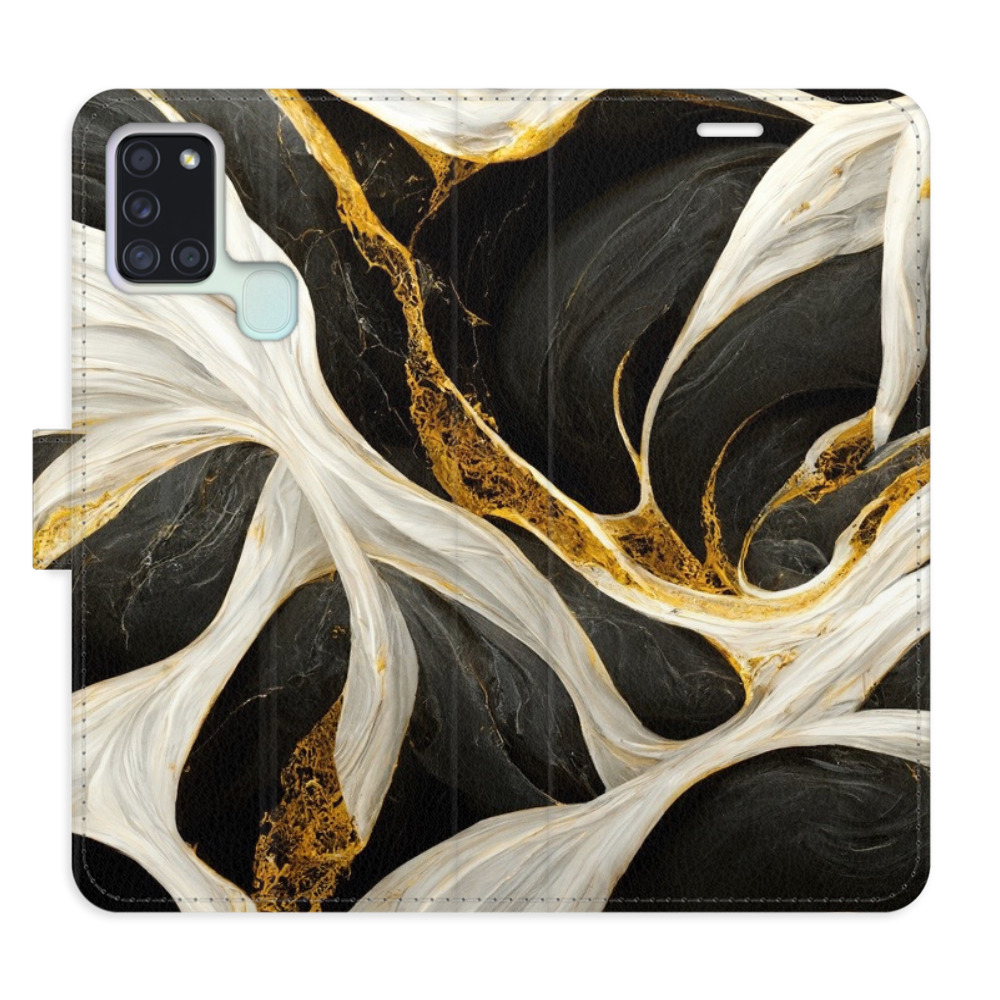 Flipové puzdro iSaprio - BlackGold Marble - Samsung Galaxy A21s