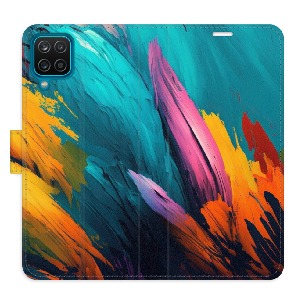 Flipové puzdro iSaprio - Orange Paint 02 - Samsung Galaxy A12