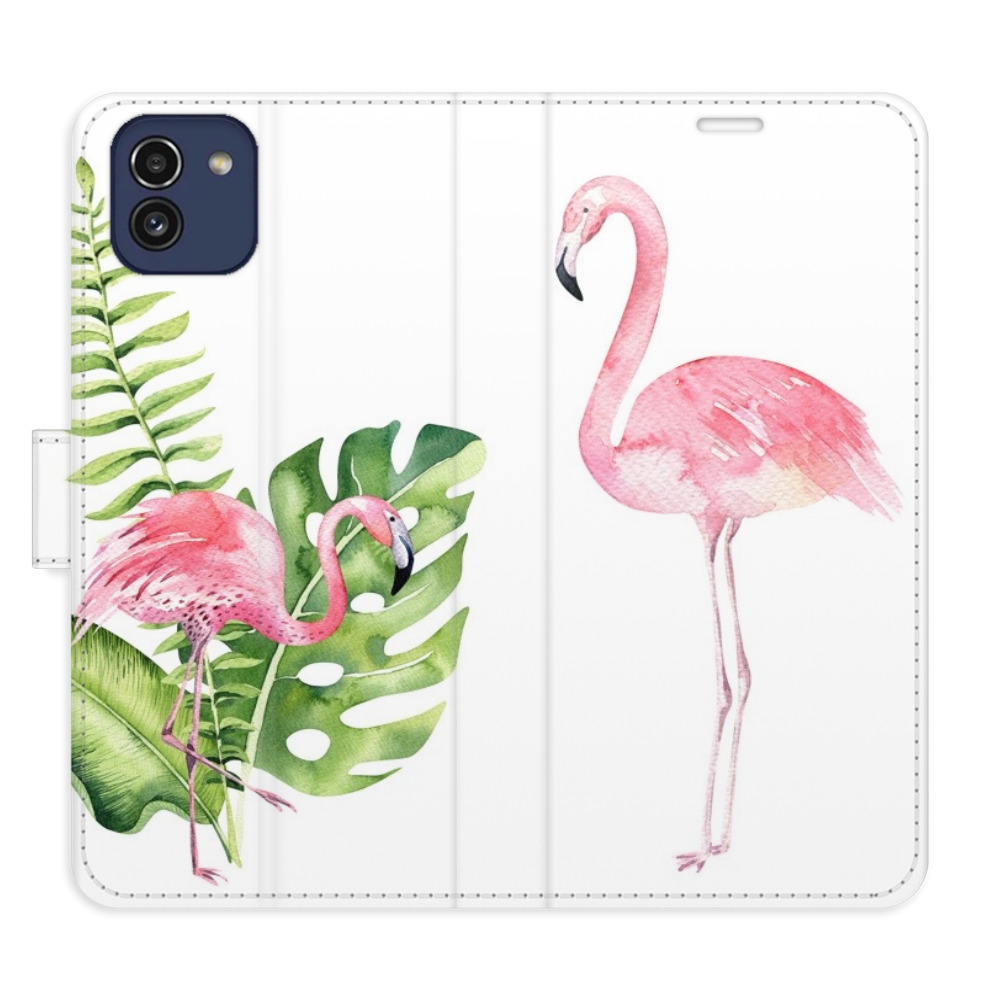 Flipové puzdro iSaprio - Flamingos - Samsung Galaxy A03