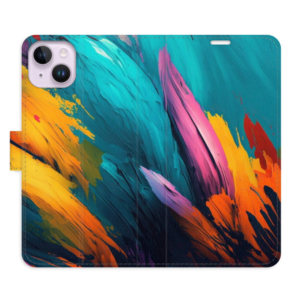 Flipové puzdro iSaprio - Orange Paint 02 - iPhone 14 Plus