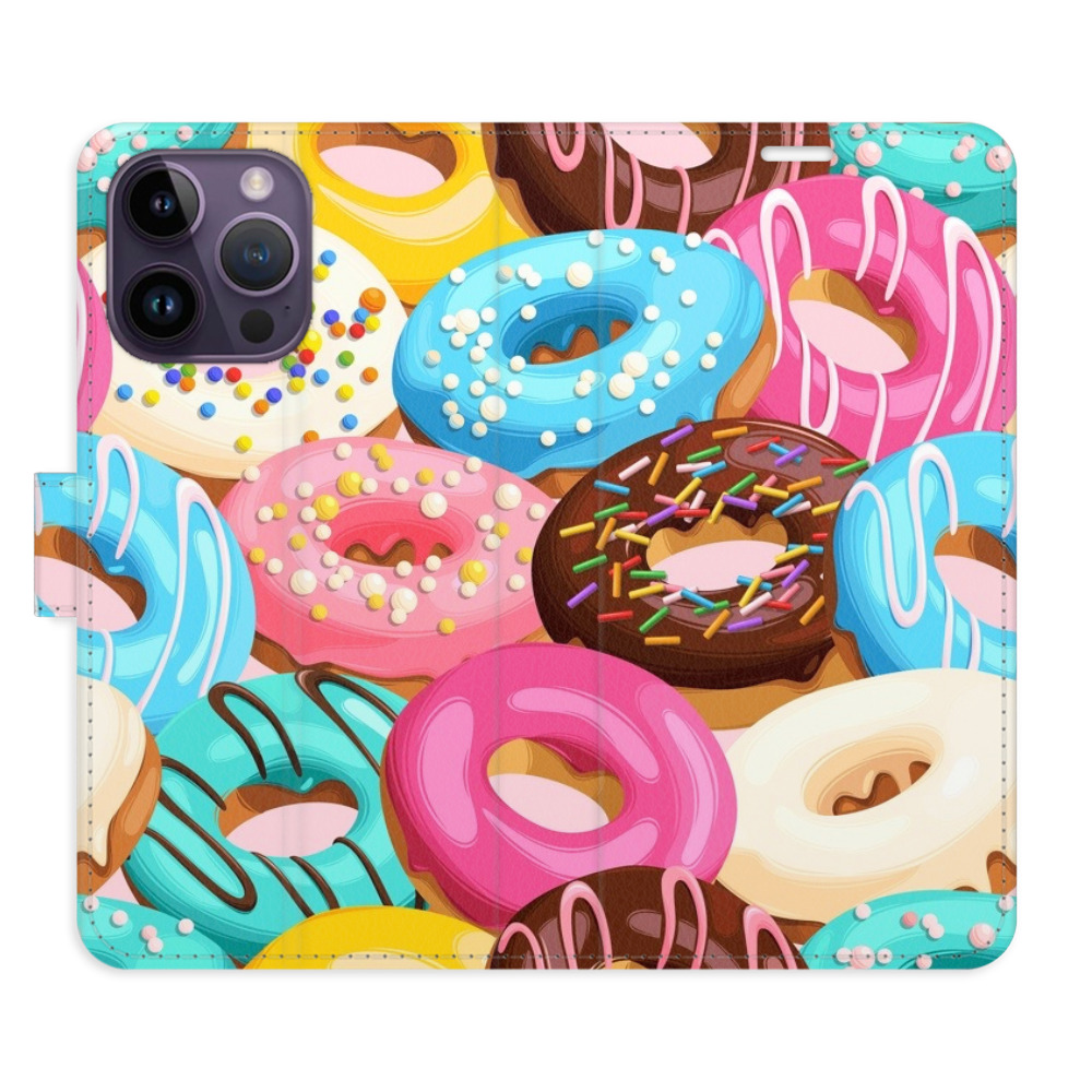 Flipové puzdro iSaprio - Donuts Pattern 02 - iPhone 14 Pro Max