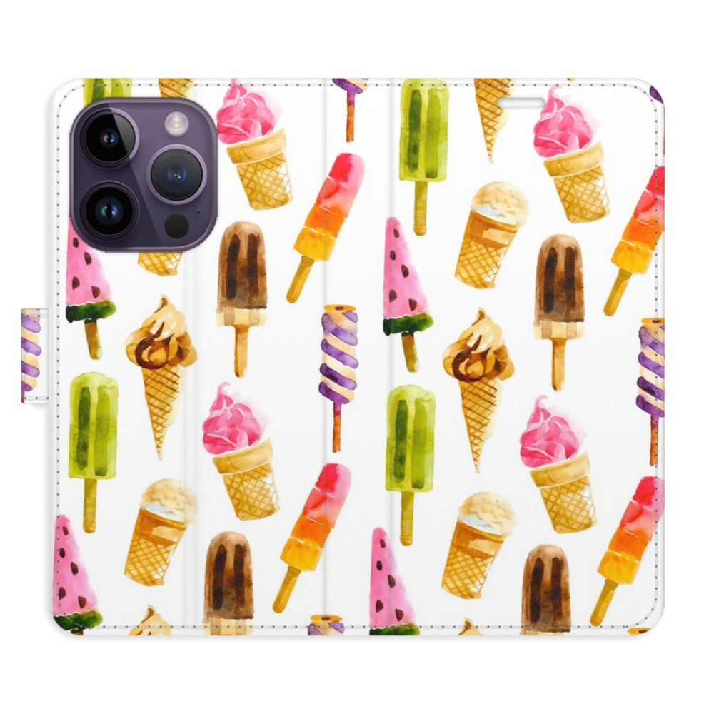 Flipové puzdro iSaprio - Ice Cream Pattern - iPhone 14 Pro