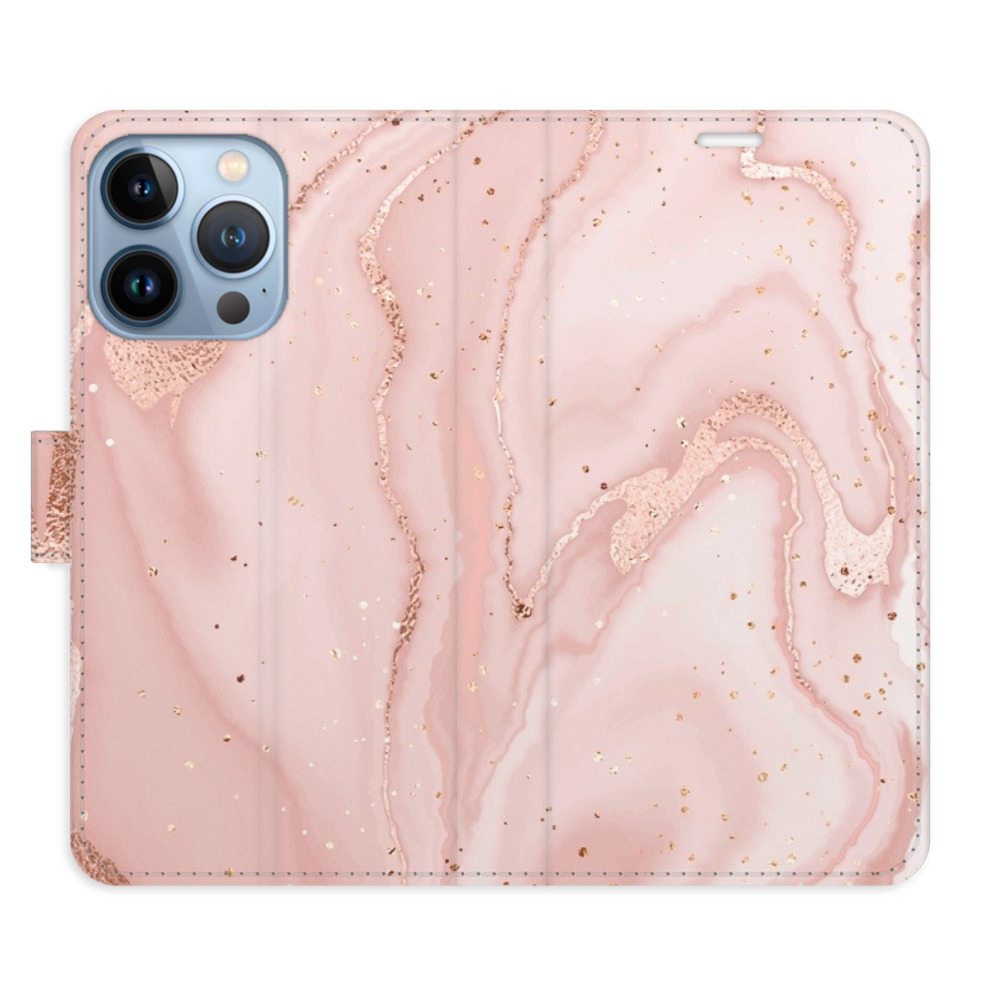 Flipové puzdro iSaprio - RoseGold Marble - iPhone 13 Pro