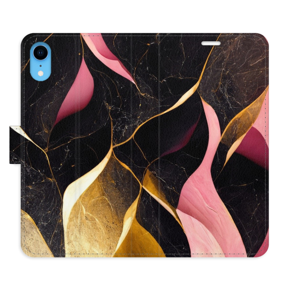 Flipové puzdro iSaprio - Gold Pink Marble 02 - iPhone XR
