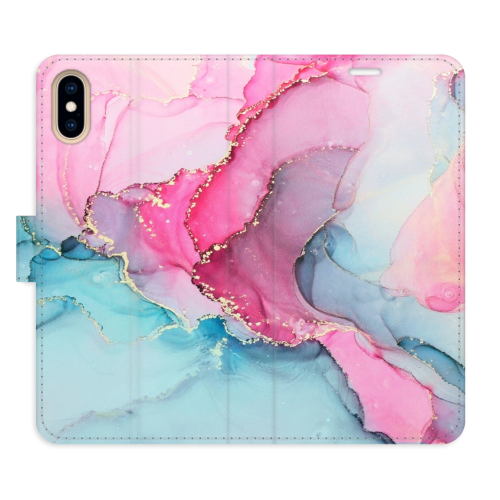 Flipové puzdro iSaprio - PinkBlue Marble - iPhone X/XS