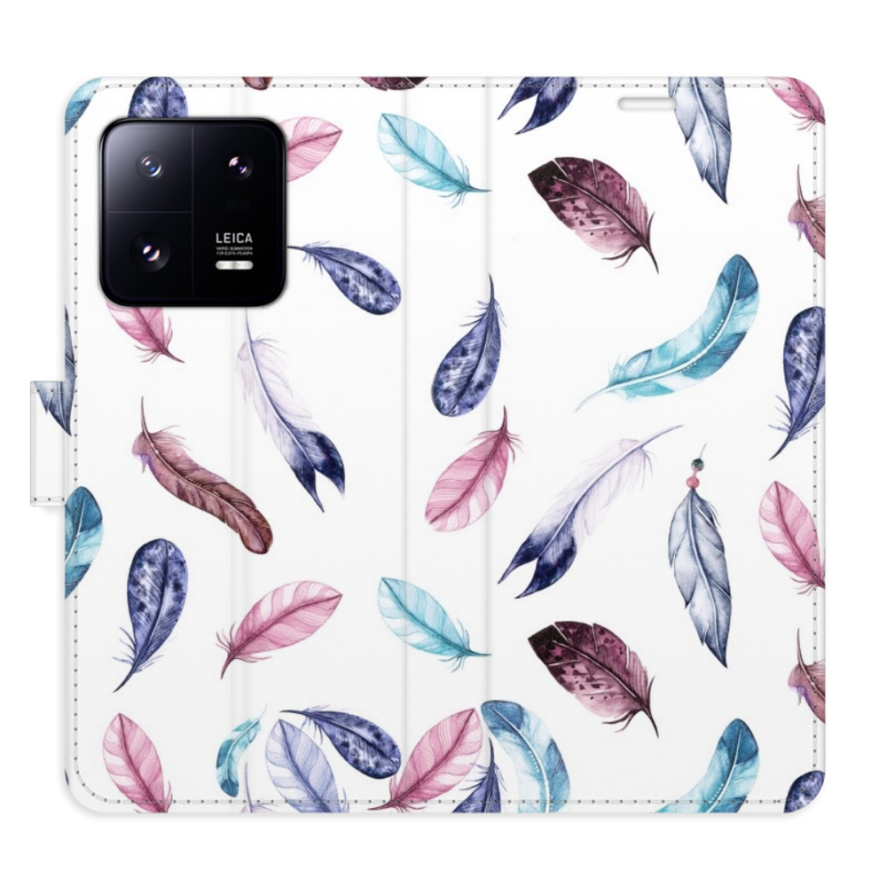 Flipové puzdro iSaprio - Colorful Feathers - Xiaomi 13 Pro