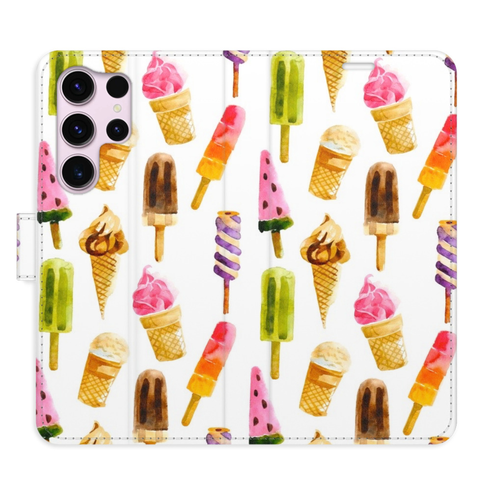 Flipové puzdro iSaprio - Ice Cream Pattern - Samsung Galaxy S23 Ultra