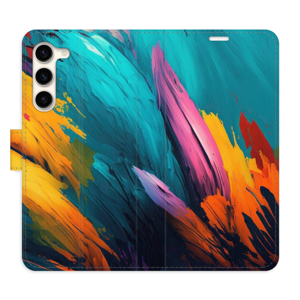 Flipové puzdro iSaprio - Orange Paint 02 - Samsung Galaxy S23+ 5G