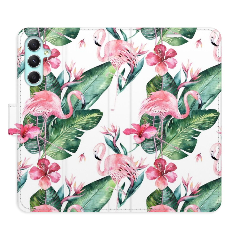 Flipové puzdro iSaprio - Flamingos Pattern - Samsung Galaxy A34 5G