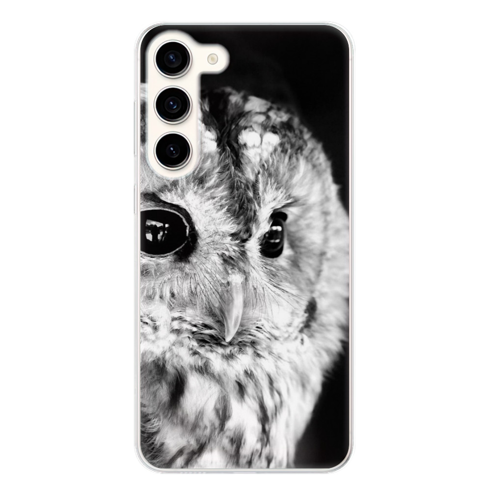 Odolné silikónové puzdro iSaprio - BW Owl - Samsung Galaxy S23+ 5G