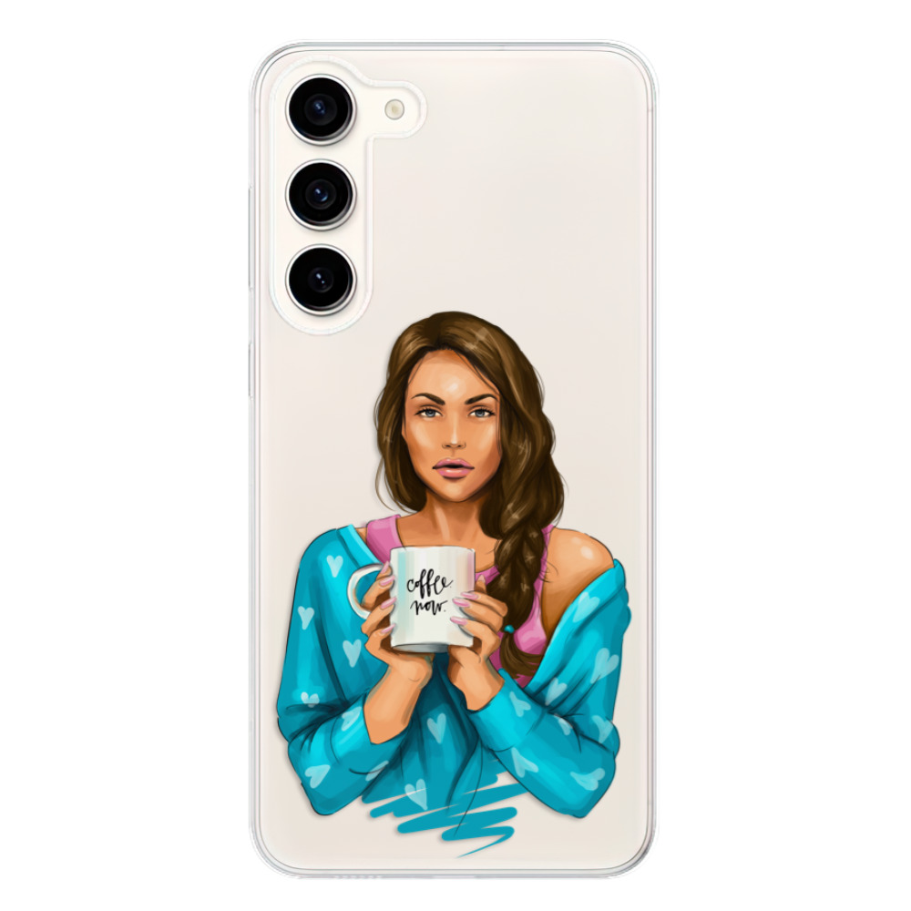 Odolné silikónové puzdro iSaprio - Coffe Now - Brunette - Samsung Galaxy S23+ 5G