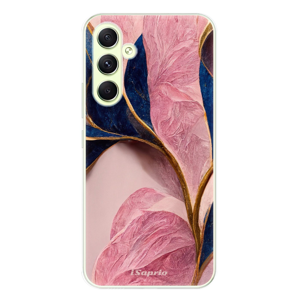Odolné silikónové puzdro iSaprio - Pink Blue Leaves - Samsung Galaxy A54 5G