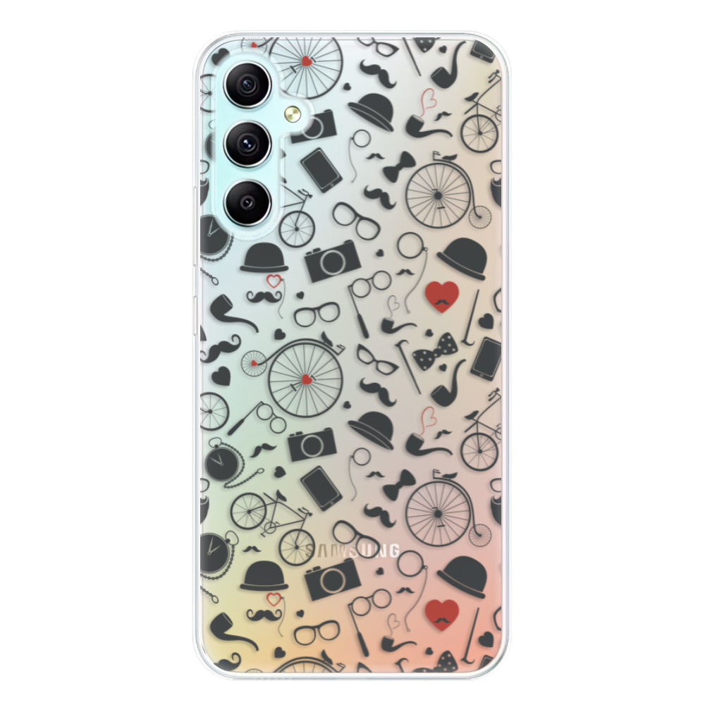 Odolné silikónové puzdro iSaprio - Vintage Pattern 01 - black - Samsung Galaxy A34 5G