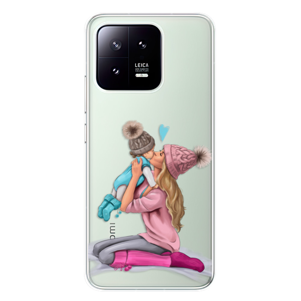 Odolné silikónové puzdro iSaprio - Kissing Mom - Blond and Boy - Xiaomi 13