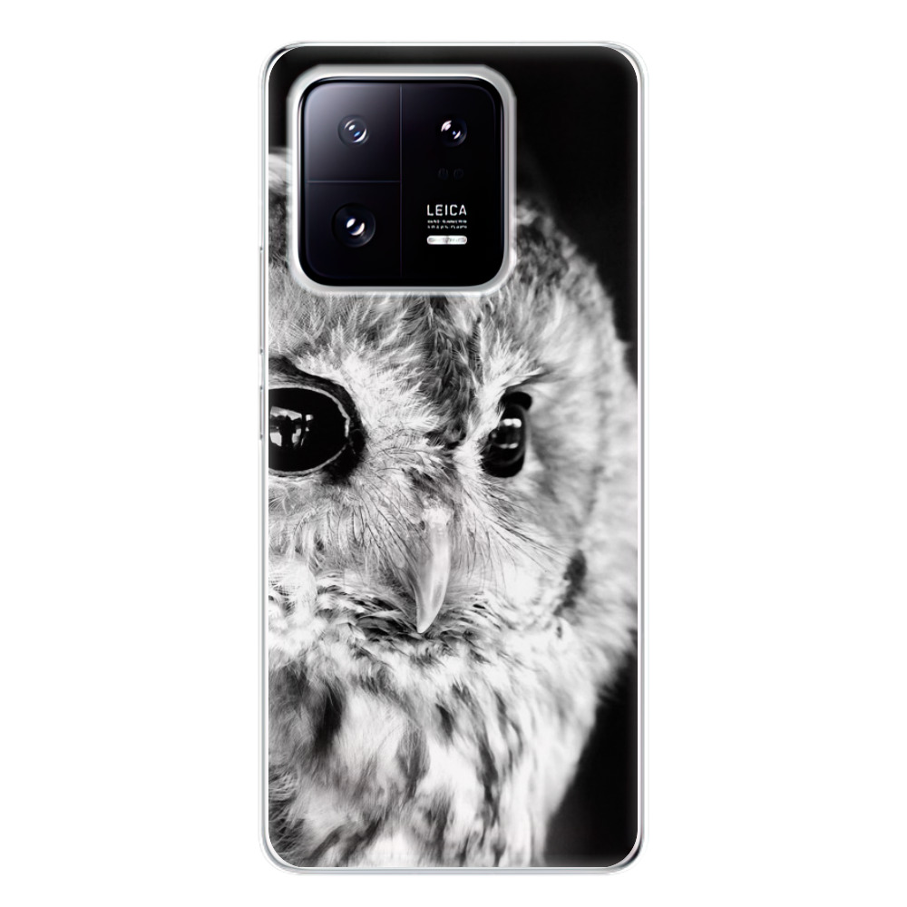 Odolné silikónové puzdro iSaprio - BW Owl - Xiaomi 13 Pro