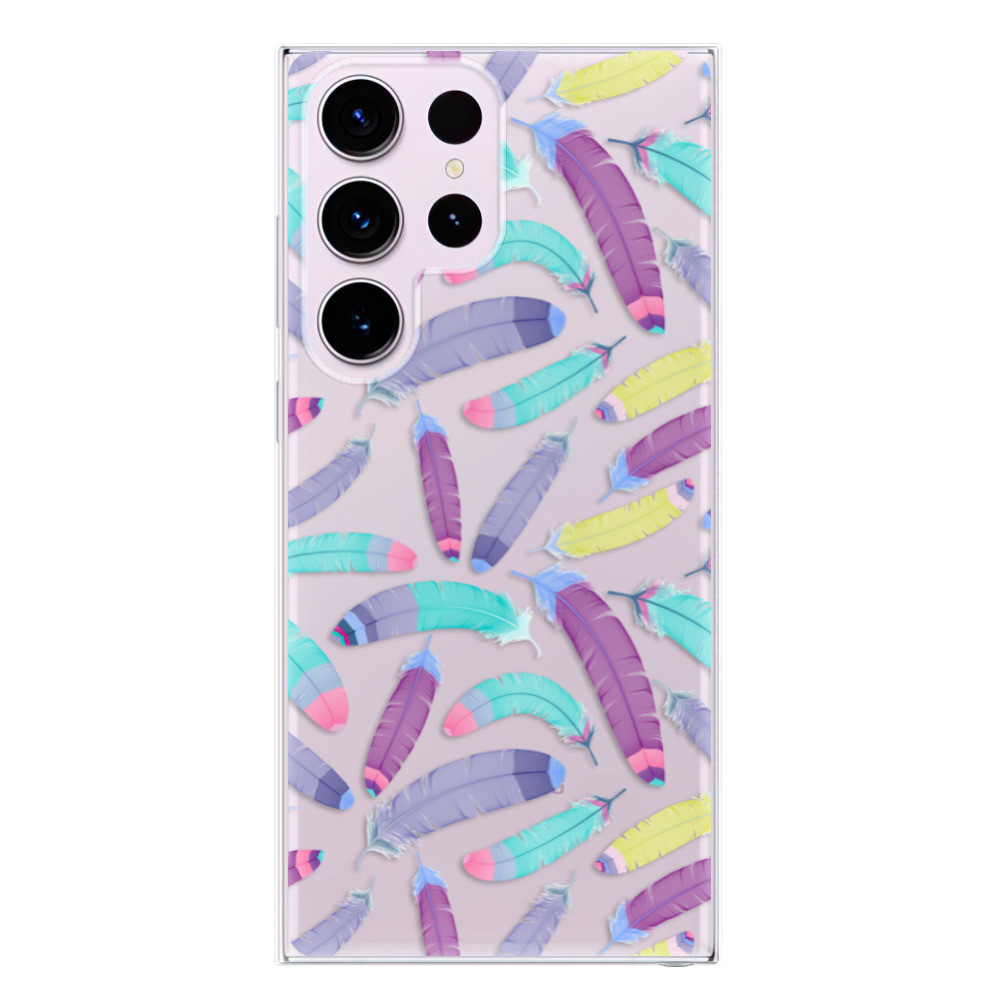 Odolné silikónové puzdro iSaprio - Feather Pattern 01 - Samsung Galaxy S23 Ultra