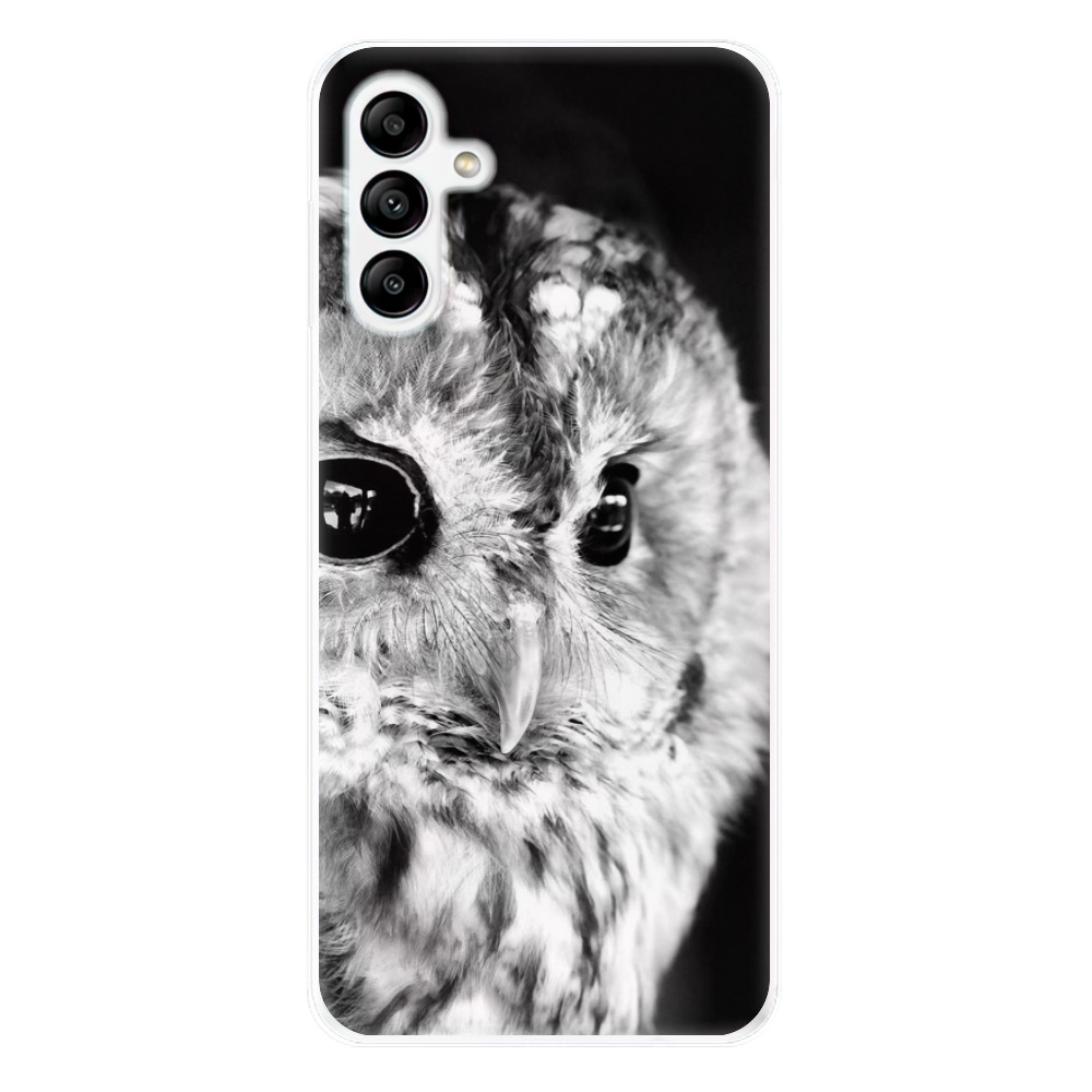 Odolné silikónové puzdro iSaprio - BW Owl - Samsung Galaxy A04s