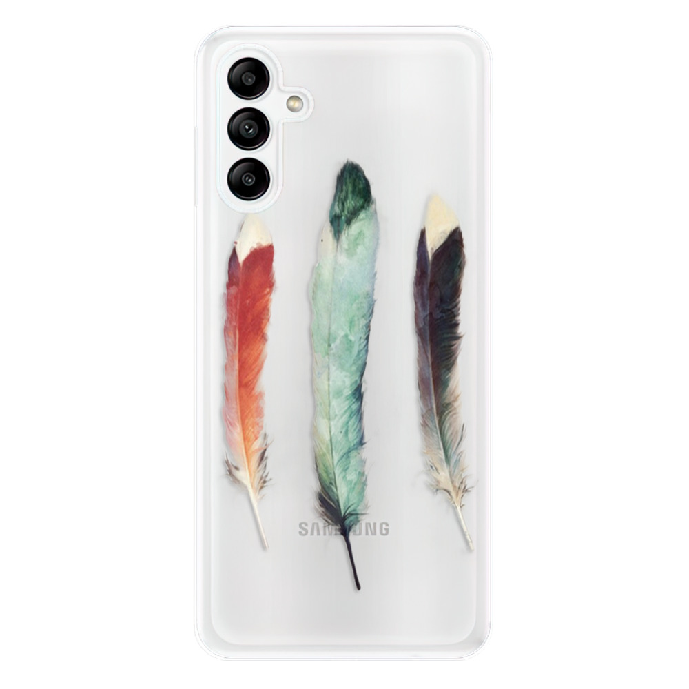 Odolné silikónové puzdro iSaprio - Three Feathers - Samsung Galaxy A04s