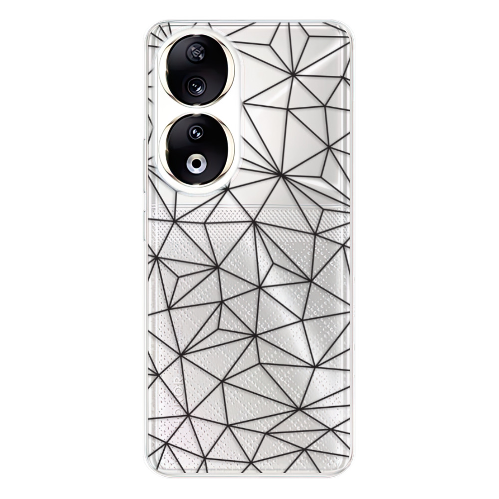 Odolné silikónové puzdro iSaprio - Abstract Triangles 03 - black - Honor 90 5G