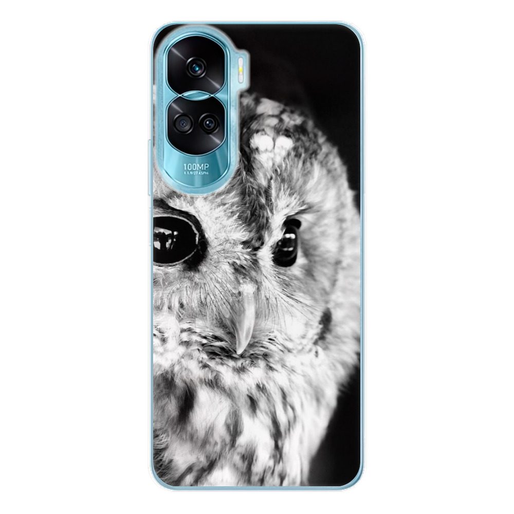 Odolné silikónové puzdro iSaprio - BW Owl - Honor 90 Lite 5G