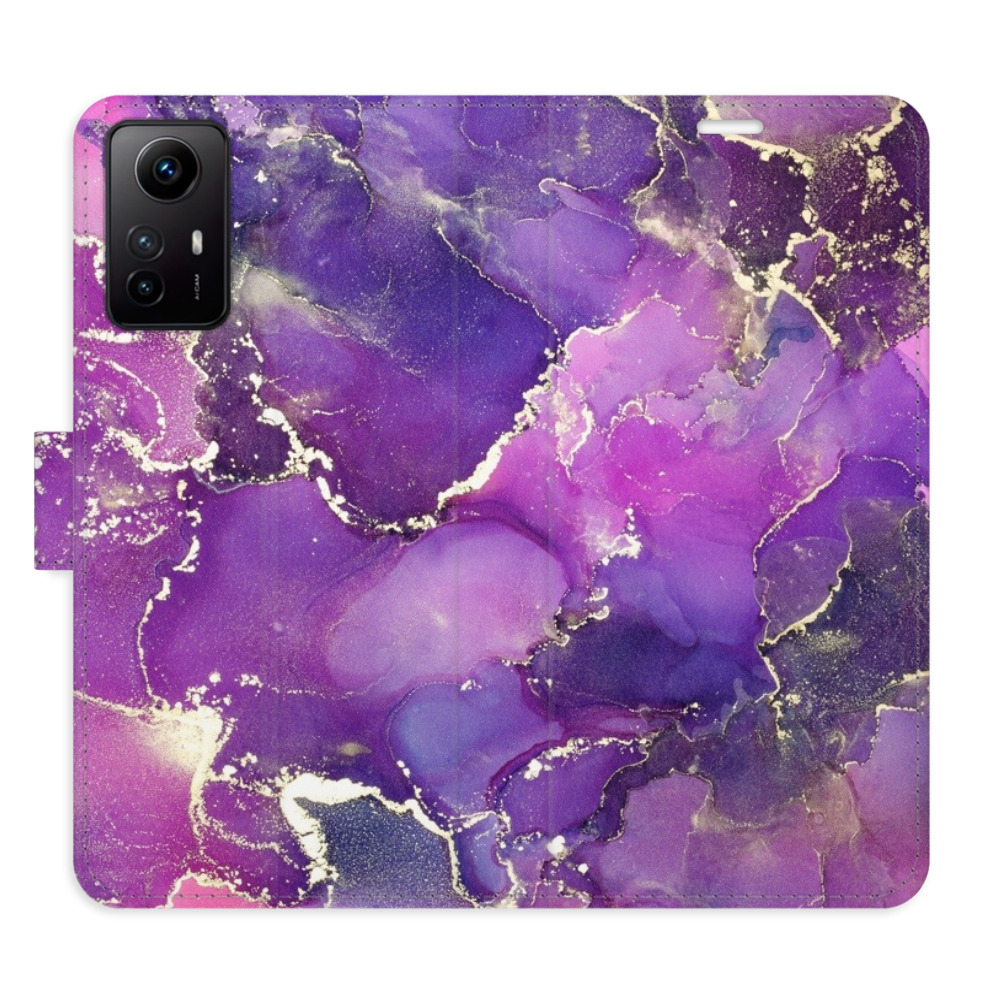 Flipové puzdro iSaprio - Purple Marble - Xiaomi Redmi Note 12S