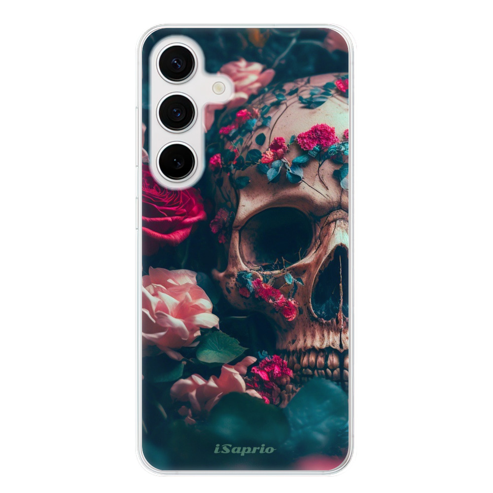Odolné silikónové puzdro iSaprio - Skull in Roses - Samsung Galaxy S24
