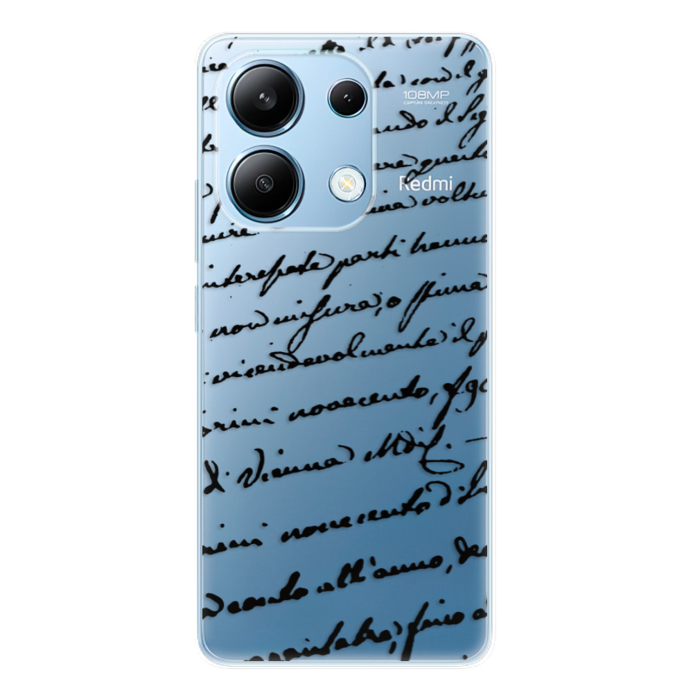 Odolné silikónové puzdro iSaprio - Handwriting 01 - black - Xiaomi Redmi Note 13